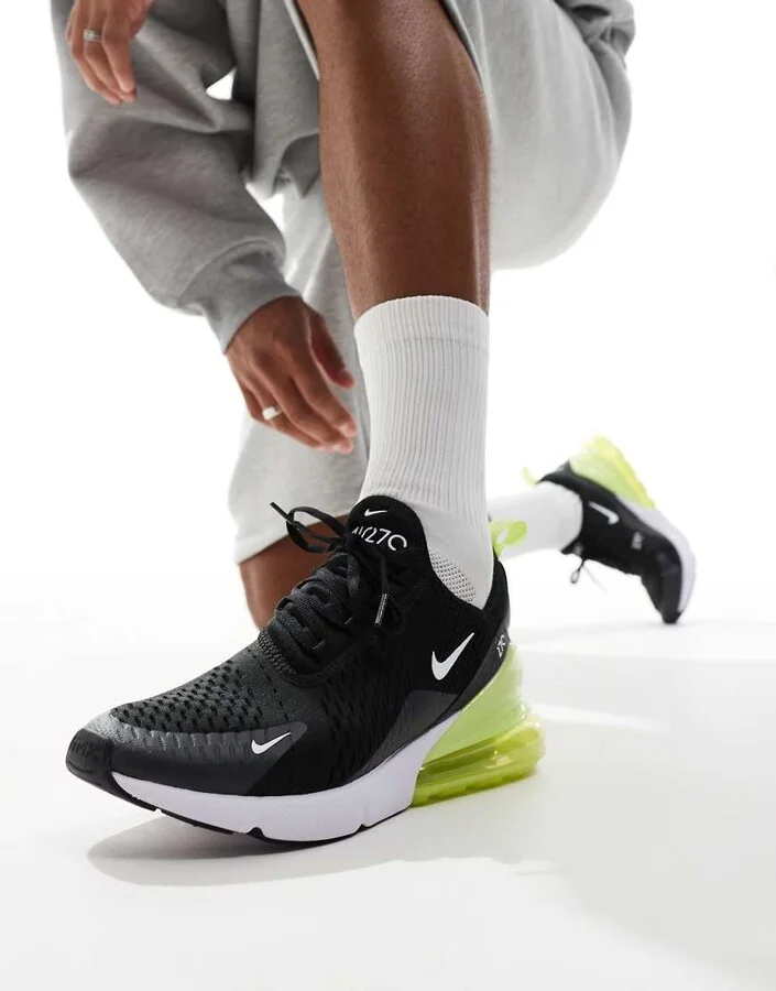 Nike Air Max 270 sneakers in black and green