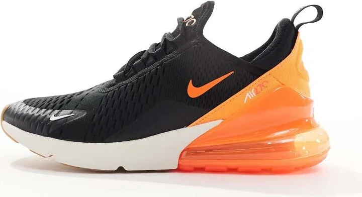 Nike air max 270 sneakers in black and orange - Image 2