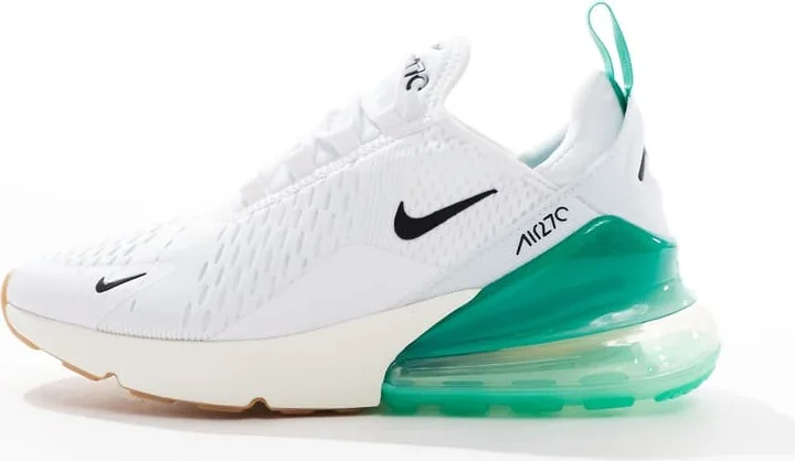 Nike Air Max 270 sneakers in white and green - Image 2
