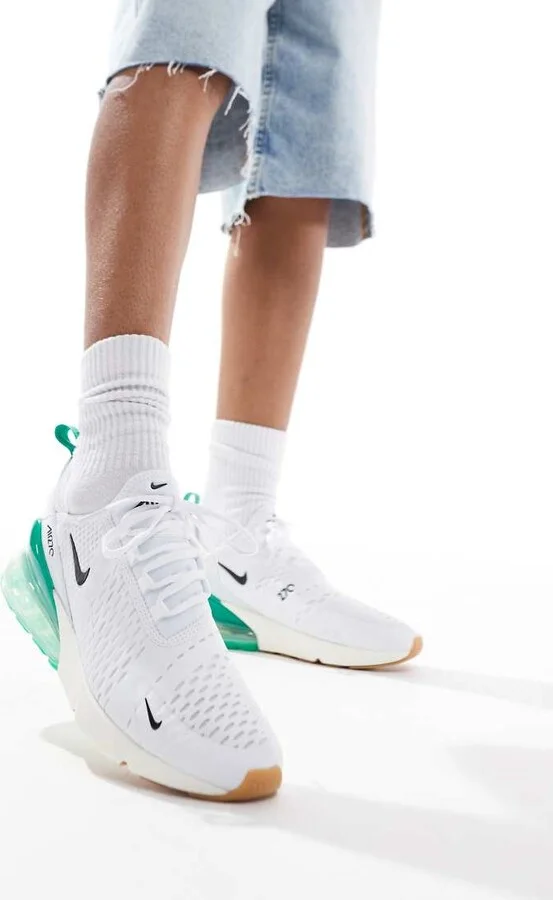 Nike Air Max 270 sneakers in white and green