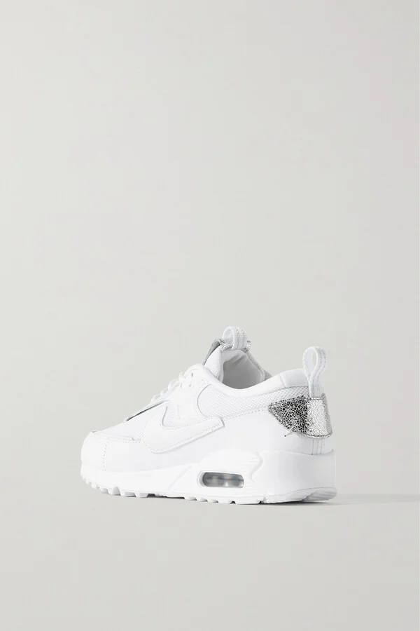 Nike - Air Max 90 Futura Crystal-embellished Leather And Mesh Sneakers - White - Image 3