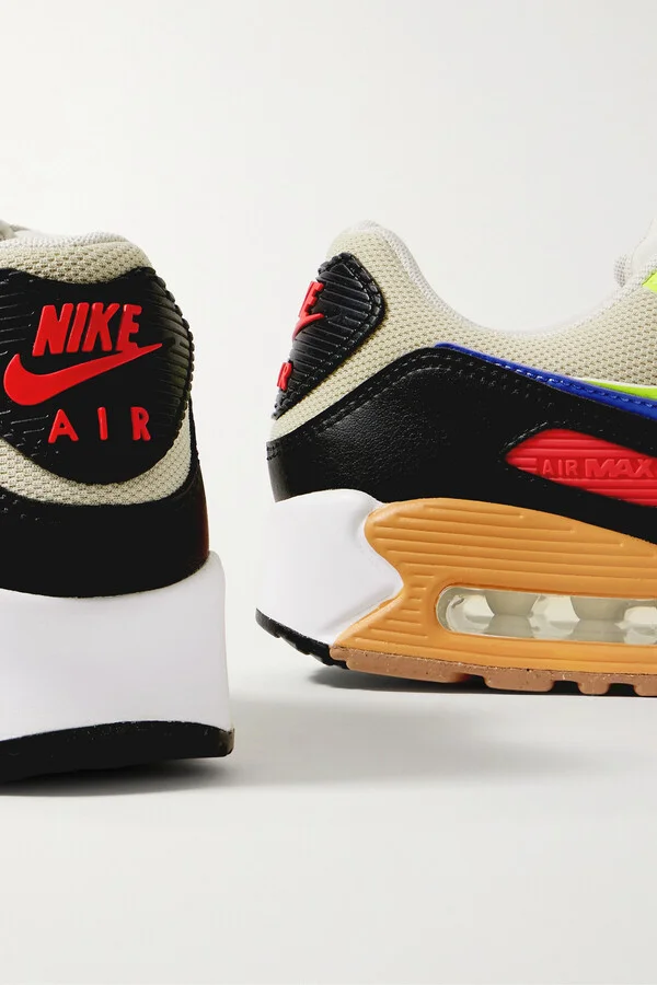 Nike - Air Max 90 Rubber-trimmed Leather And Mesh Sneakers - Multi - Image 4