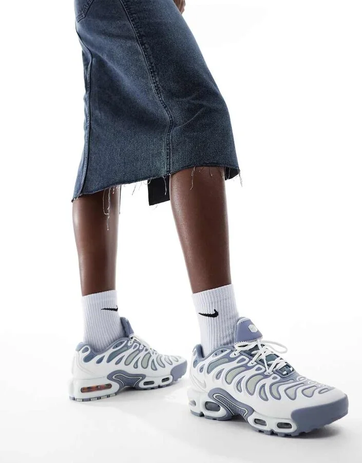Nike Air Max Plus Drift sneakers in white and silver