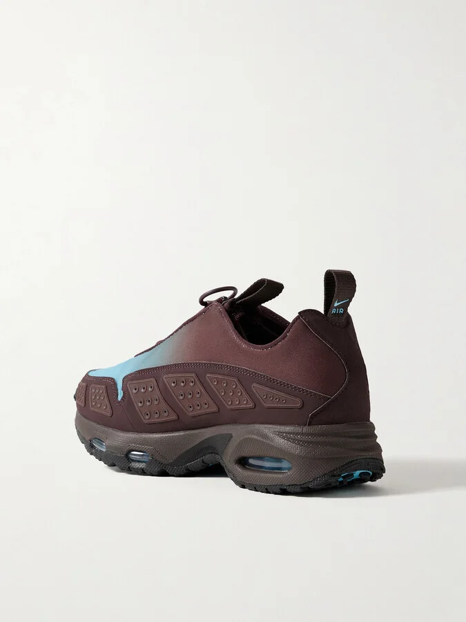 Nike - Air Max Sndr Nubuck And Rubber-trimmed Scuba Sneakers - Burgundy - Image 3