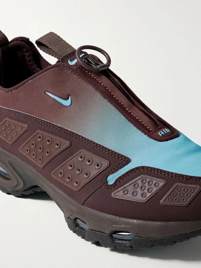 Nike - Air Max Sndr Nubuck And Rubber-trimmed Scuba Sneakers - Burgundy - Image 4