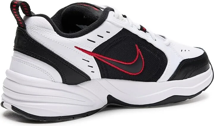 Nike Air Monarch IV Men's Cross Training Shoes White/Black/Varsity Red : 6 D - Medium, Leather/Textile - Image 3