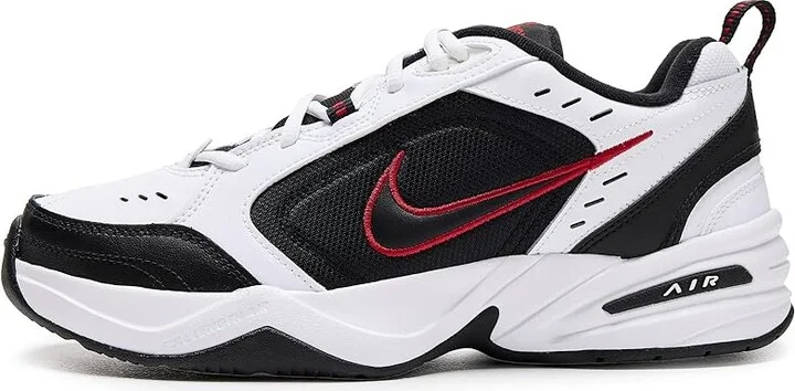 Nike Air Monarch IV Men's Cross Training Shoes White/Black/Varsity Red : 6 D - Medium, Leather/Textile - Image 6