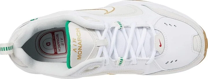 Nike Air Monarch IV Men's Cross Training Shoes White/Metallic Gold/Phantom/Lucky Green : 6 D - Medium, Leather/Textile - Image 2