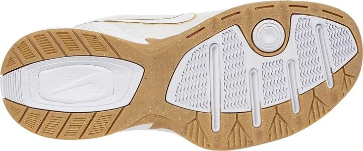 Nike Air Monarch IV Men's Cross Training Shoes White/Metallic Gold/Phantom/Lucky Green : 6 D - Medium, Leather/Textile - Image 3