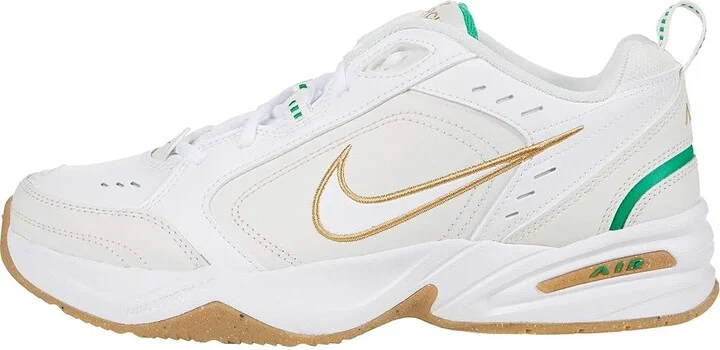 Nike Air Monarch IV Men's Cross Training Shoes White/Metallic Gold/Phantom/Lucky Green : 6 D - Medium, Leather/Textile - Image 6