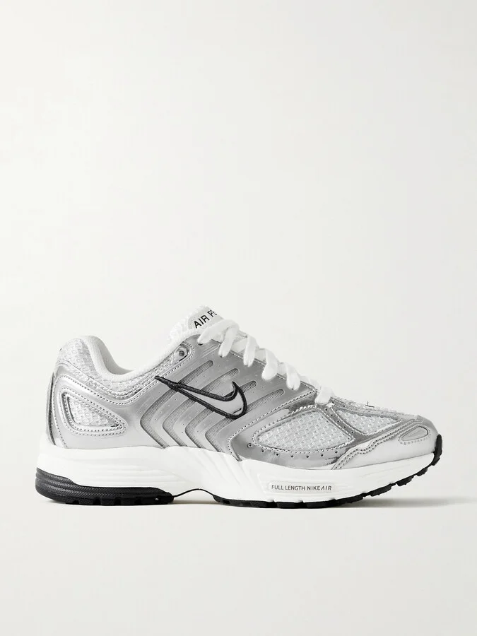 Nike - Air Pegasus 2k5 Metallic Leather And Mesh Sneakers - White
