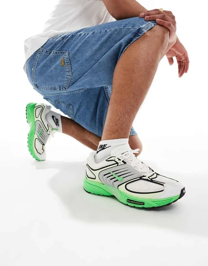 Nike Air Pegasus Wave sneakers in white and green