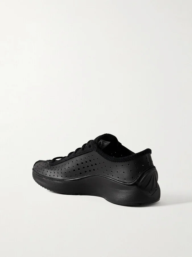 Nike - Air Superfly Perforated Leather And Suede Sneakers - Black - Image 3