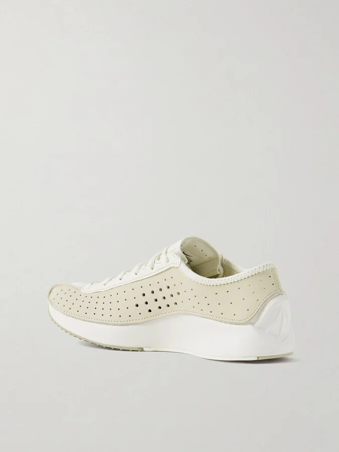 Nike - Air Superfly Perforated Leather And Suede Sneakers - Yellow - Image 3