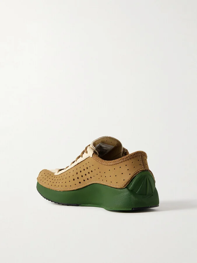 Nike - Air Superfly Perforated Nubuck And Suede Sneakers - Brown - Image 3