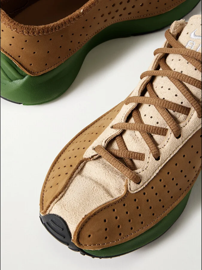 Nike - Air Superfly Perforated Nubuck And Suede Sneakers - Brown - Image 4