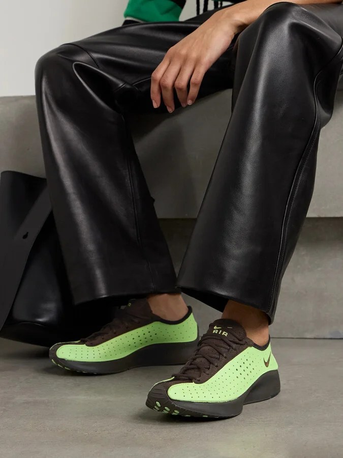 Nike - Air Superfly Suede And Perforated Leather Sneakers - Green - Image 2