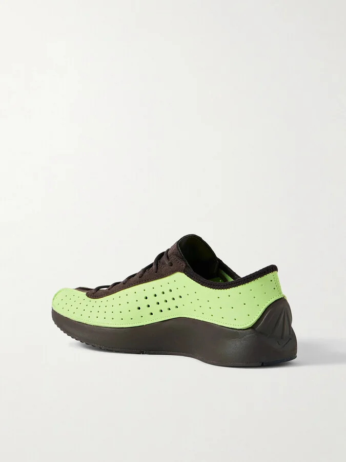 Nike - Air Superfly Suede And Perforated Leather Sneakers - Green - Image 3