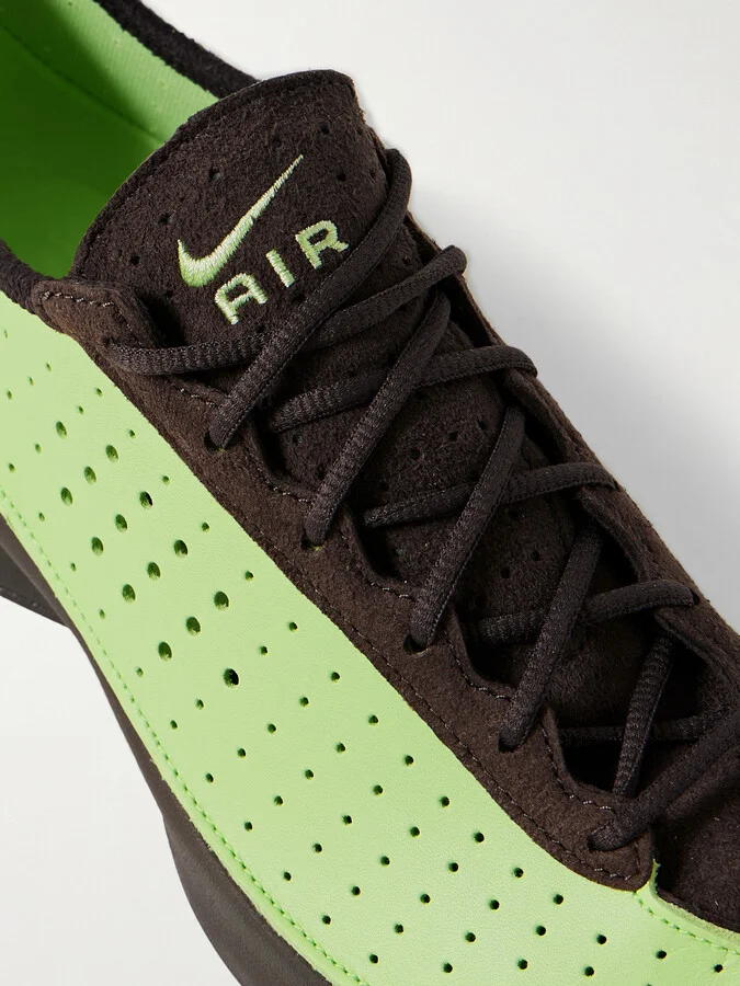 Nike - Air Superfly Suede And Perforated Leather Sneakers - Green - Image 4