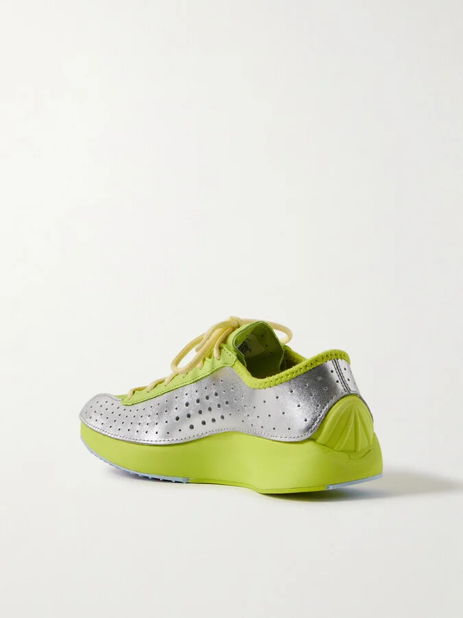 Nike - Air Superfly Suede And Perforated Metallic Leather Sneakers - Yellow - Image 3
