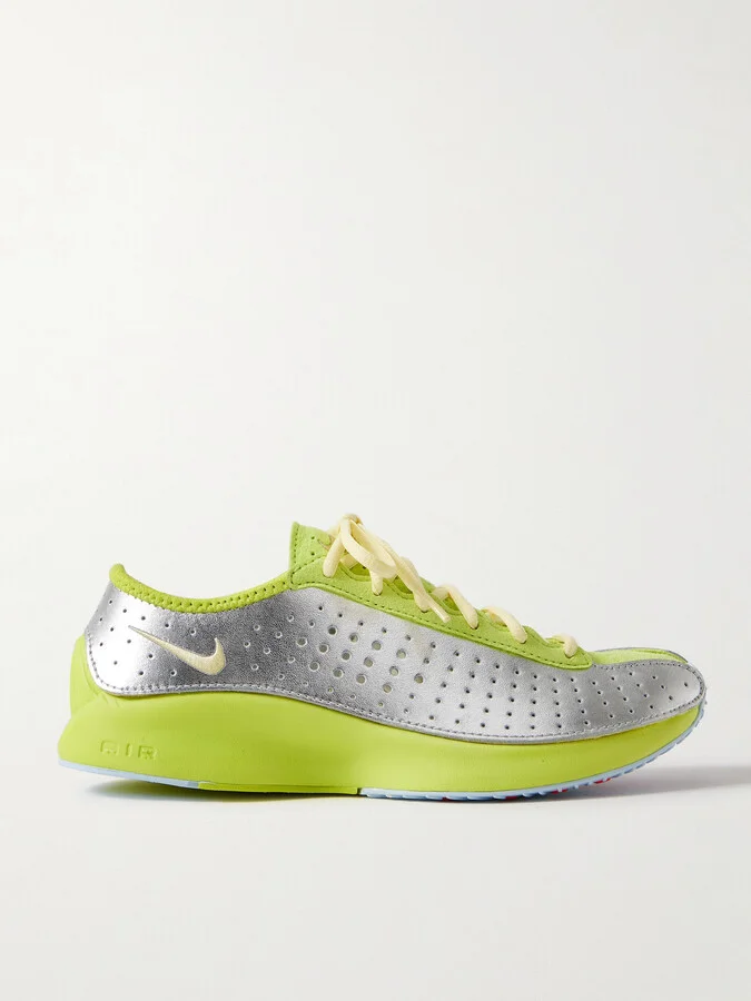 Nike - Air Superfly Suede And Perforated Metallic Leather Sneakers - Yellow