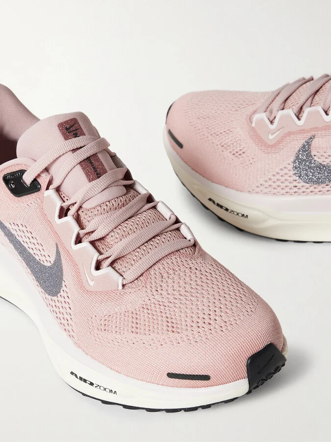 Nike - Air Zoom Pegasus 41 Prm Glitter-trimmed Mesh Sneakers - Pink - Image 4