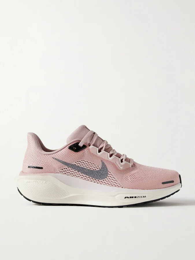 Nike - Air Zoom Pegasus 41 Prm Glitter-trimmed Mesh Sneakers - Pink