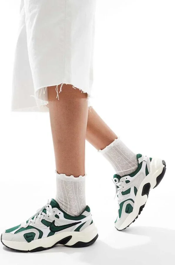 Nike AL8 sneakers in white and green