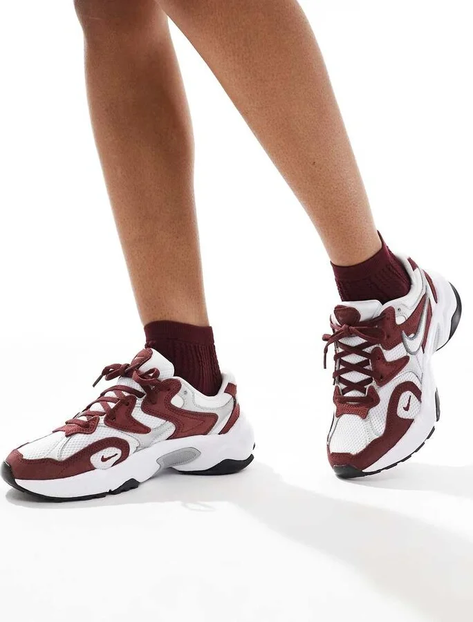 Nike AL8 sneakers in white and red