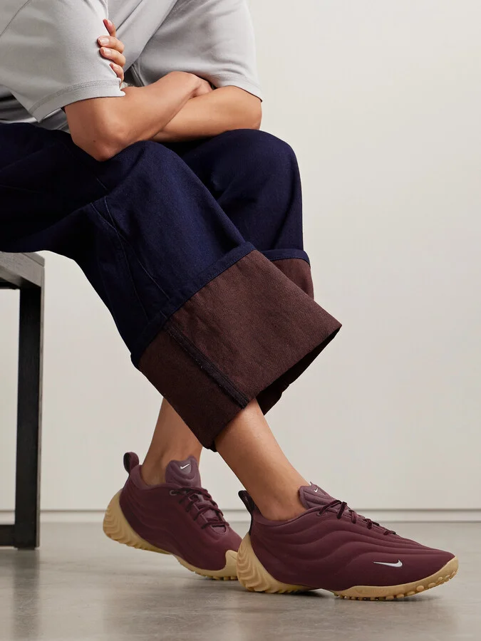 Nike - Astra Ultra Quilted Brushed-shell Sneakers - Burgundy - Image 2