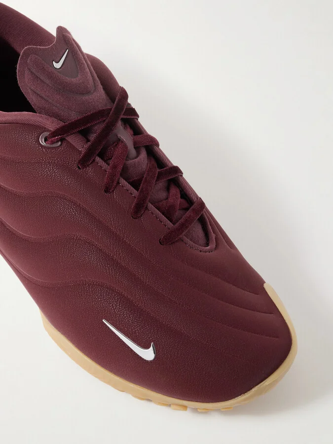 Nike - Astra Ultra Quilted Brushed-shell Sneakers - Burgundy - Image 4
