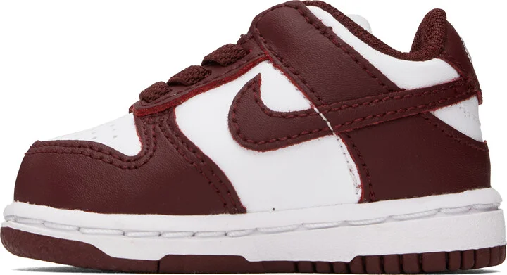 Nike Baby Burgundy & White Dunk Low Sneakers - Image 3