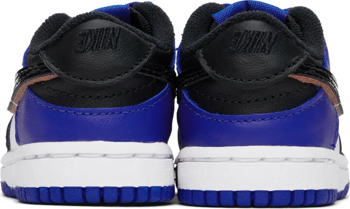 Nike Baby White & Blue Dunk Low SE Sneakers - Image 2