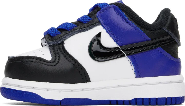 Nike Baby White & Blue Dunk Low SE Sneakers - Image 3