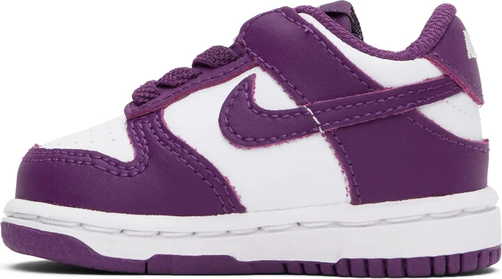 Nike Baby White & Purple Dunk Low Sneakers - Image 3