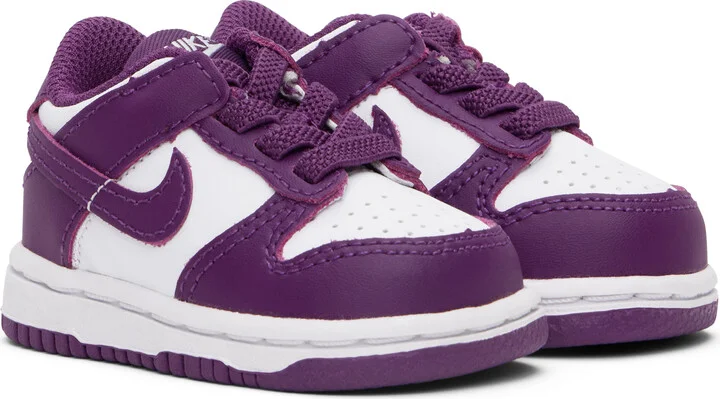 Nike Baby White & Purple Dunk Low Sneakers - Image 4