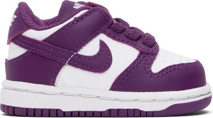 Nike Baby White & Purple Dunk Low Sneakers