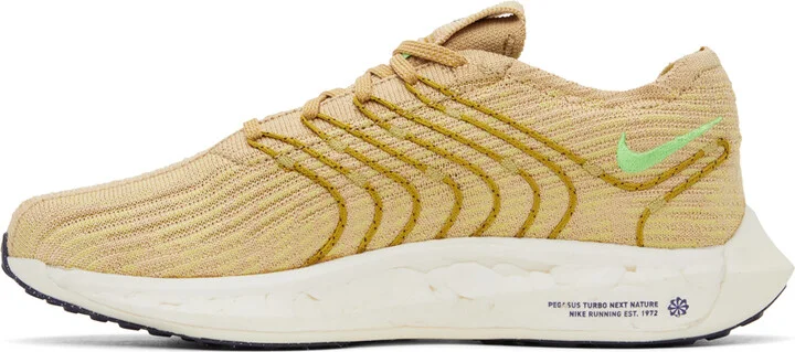 Nike Beige & Green Pegasus Turbo Next Nature Sneakers - Image 3