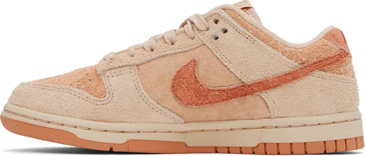 Nike Beige & Orange Dunk Low Sneakers - Image 3