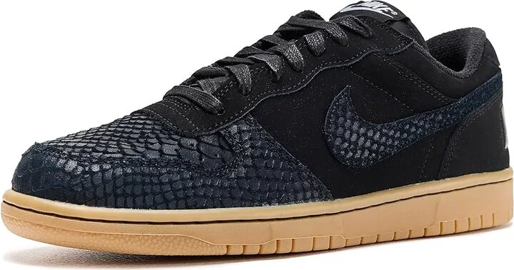 Nike Big Low Lux Men's Shoes Black/Black/Gum Light Brown/Wolf Grey : 12.5 D - Medium, Faux Leather