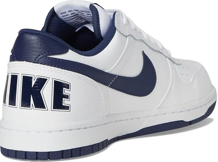 Nike Big Low Men's Cross Training Shoes White/Midnight Navy : 9.5 D - Medium, Leather - Image 4