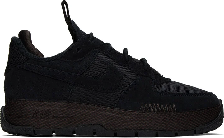 Nike Black Air Force 1 Wild Sneakers