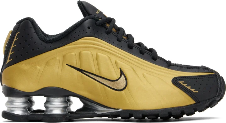 Nike Black & Gold Shox R4 Sneakers