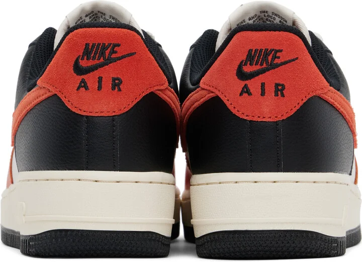 Nike Black & Orange Air Force 1 '07 LV8 Sneakers - Image 2