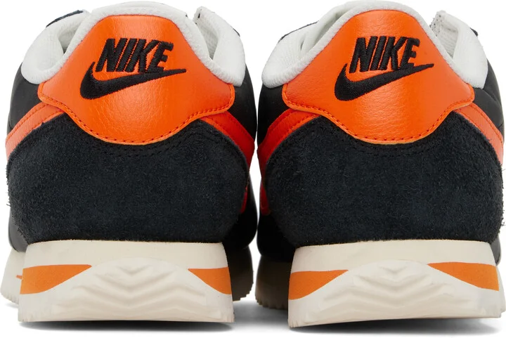 Nike Black & Orange Cortez Textile Sneakers - Image 2