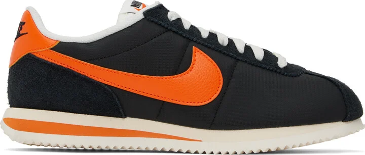 Nike Black & Orange Cortez Textile Sneakers