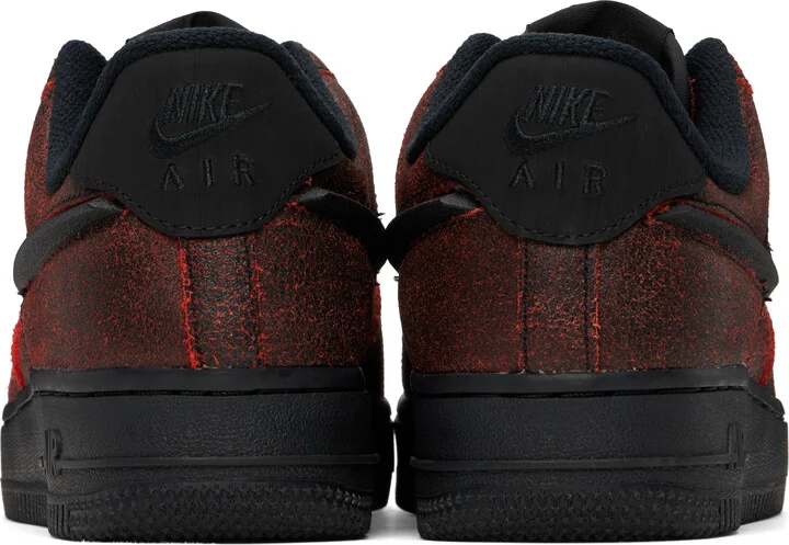 Nike Black & Red Air Force 1 Retro 'Halloween' Sneakers - Image 2