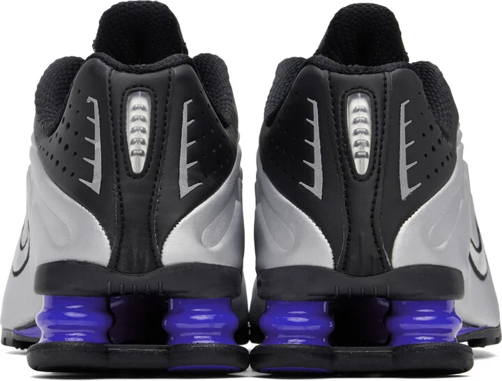 Nike Black & Silver Shox R4 Sneakers - Image 2