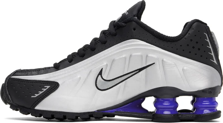 Nike Black & Silver Shox R4 Sneakers - Image 3