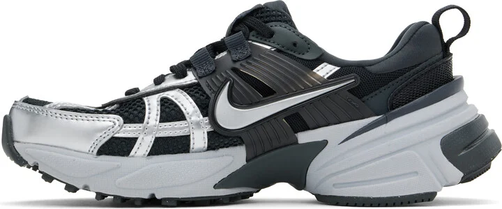 Nike Black & Silver V2K Run Sneakers - Image 3